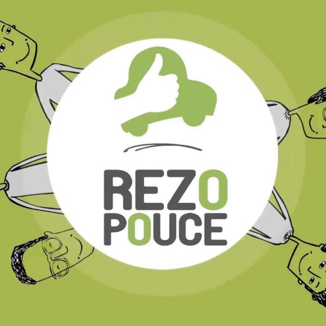 Logo de Rezo Pouce, symbolisant le covoiturage spontané.