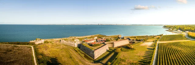 Vue aérienne du fort La Prée à La Flotte