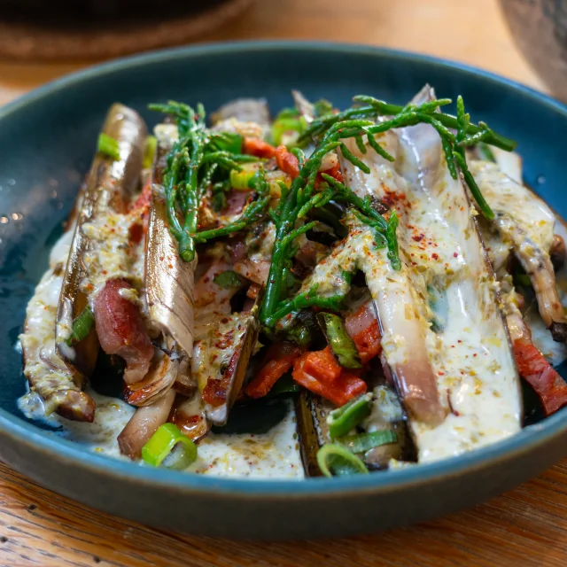 Gericht Lokale Aromen Mittagessen Abendessen Paar Restaurant Les Coflocs