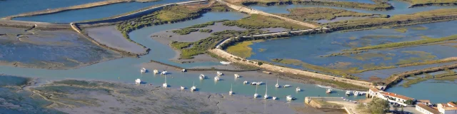 Vue aérienne des marais salants de Loix sur l'île de Ré