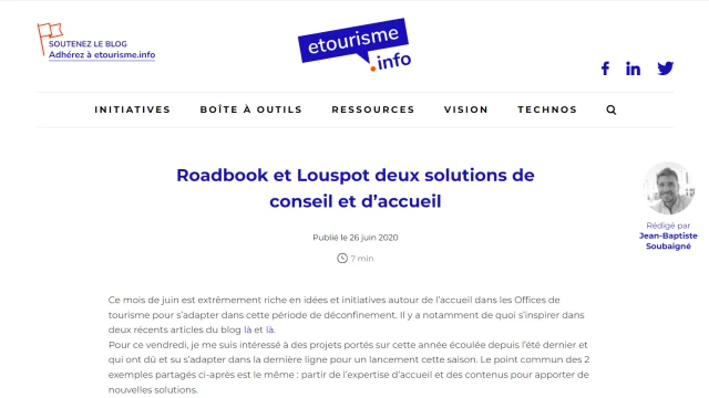 Article E Tourisme Info Roadbook