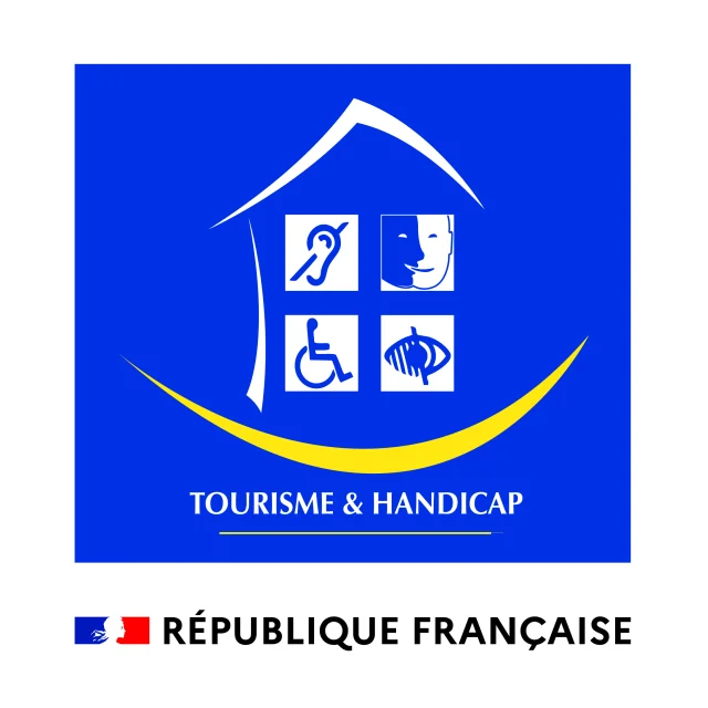 Logo officiel du label Tourisme & Handicap, symbolisant l'accessibilité touristique.